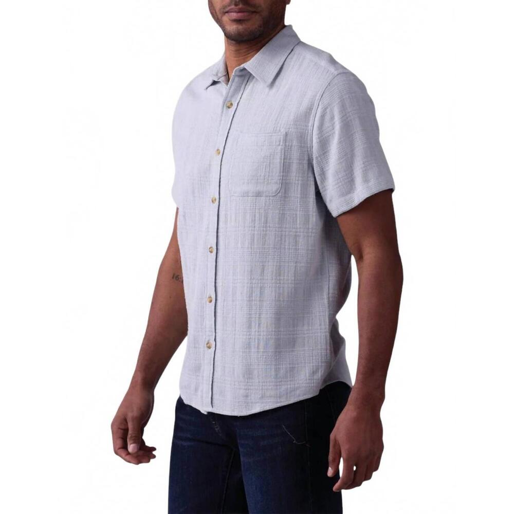 NEW THE NORMAL BRAND freshwater button up shirt in misty harbor dobby - Picture 4 of 4